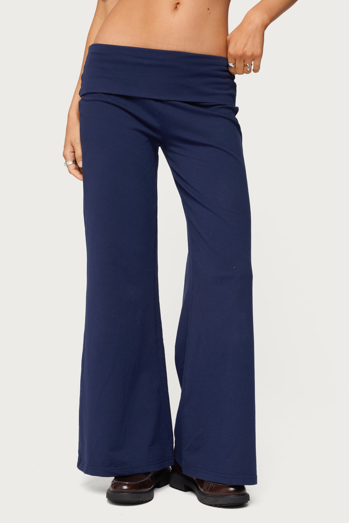 Petite Wide Leg Fold Over Pants - Image 2