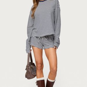 Jainee Striped Drawstring Shorts
