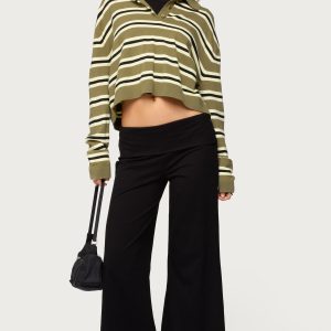 Petite Wide Leg Fold Over Pants