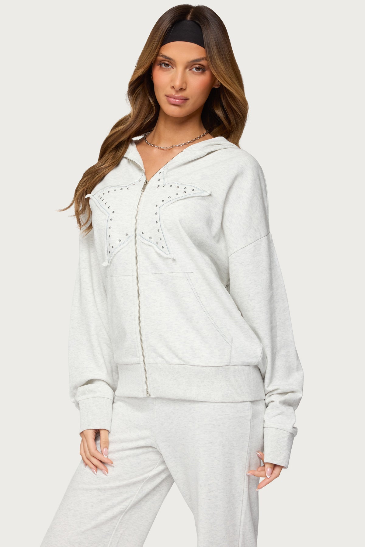 Briela Star Studded Zip Up Hoodie - Image 3