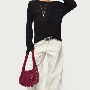 Petite Cory Striped Low Rise Jeans