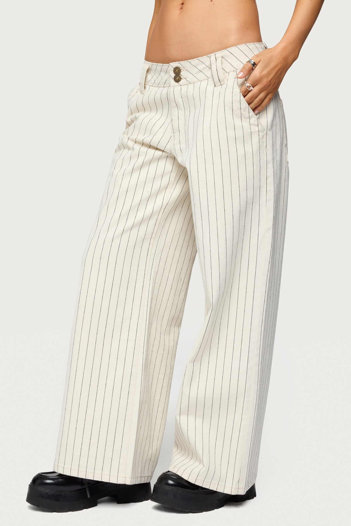 Petite Cory Striped Low Rise Jeans - Image 3