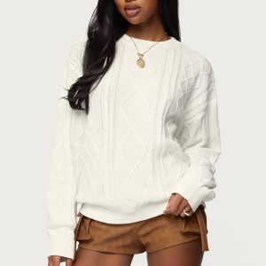 Jessy Cable Knit Oversized Sweater