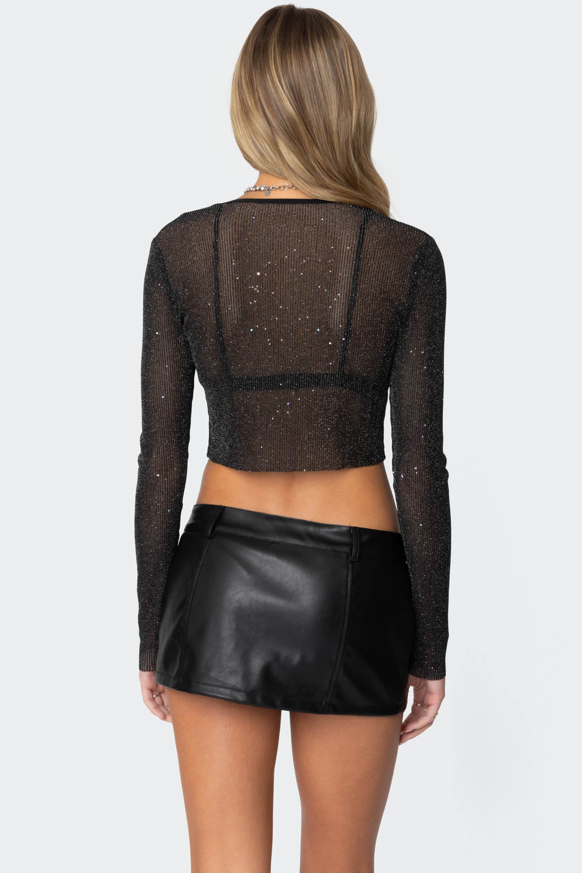 Marly Sheer Shimmer Sequin Top - Image 5