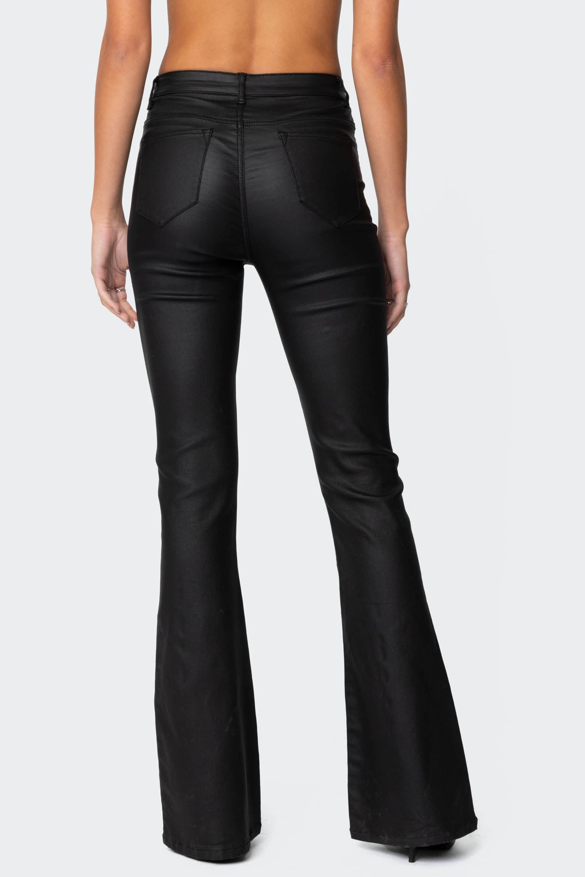 Luna Faux Leather Flare Jeans - Image 5