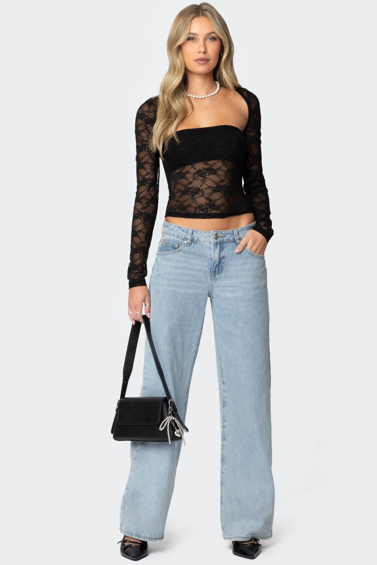 Addison Sheer Lace Two Piece Top - Image 2