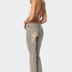 Sequin Open Back Halter Top