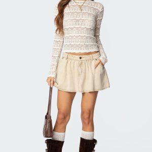 Peyton Flared Denim Mini Skirt