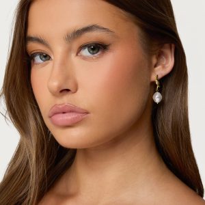 Knotted Pearl Charm Earrings