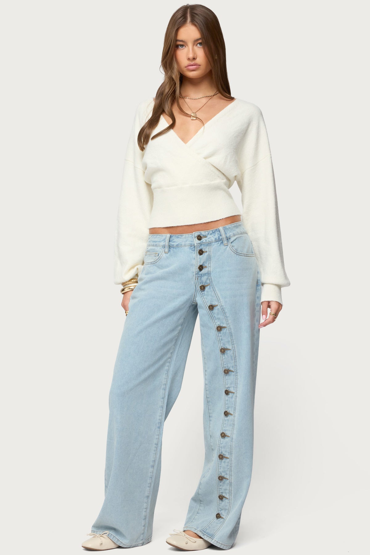 Adison Button Low Rise Jeans