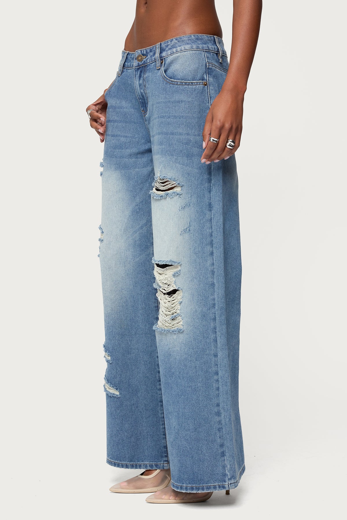 Frye Distressed Low Rise Jeans - Image 4
