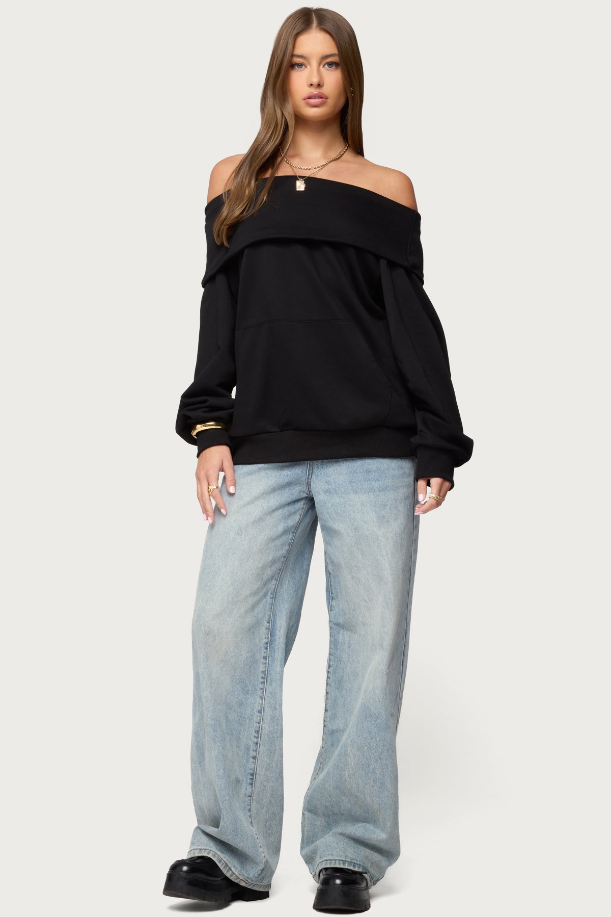 Ashlee Oversized Foldover Sweatshirt - Image 5