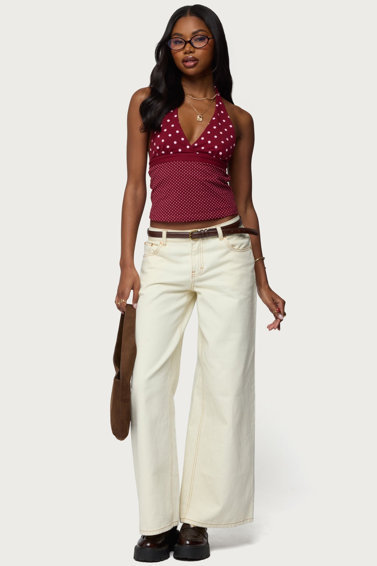 Ginny Mixed Polka Dot Halter Top - Image 2