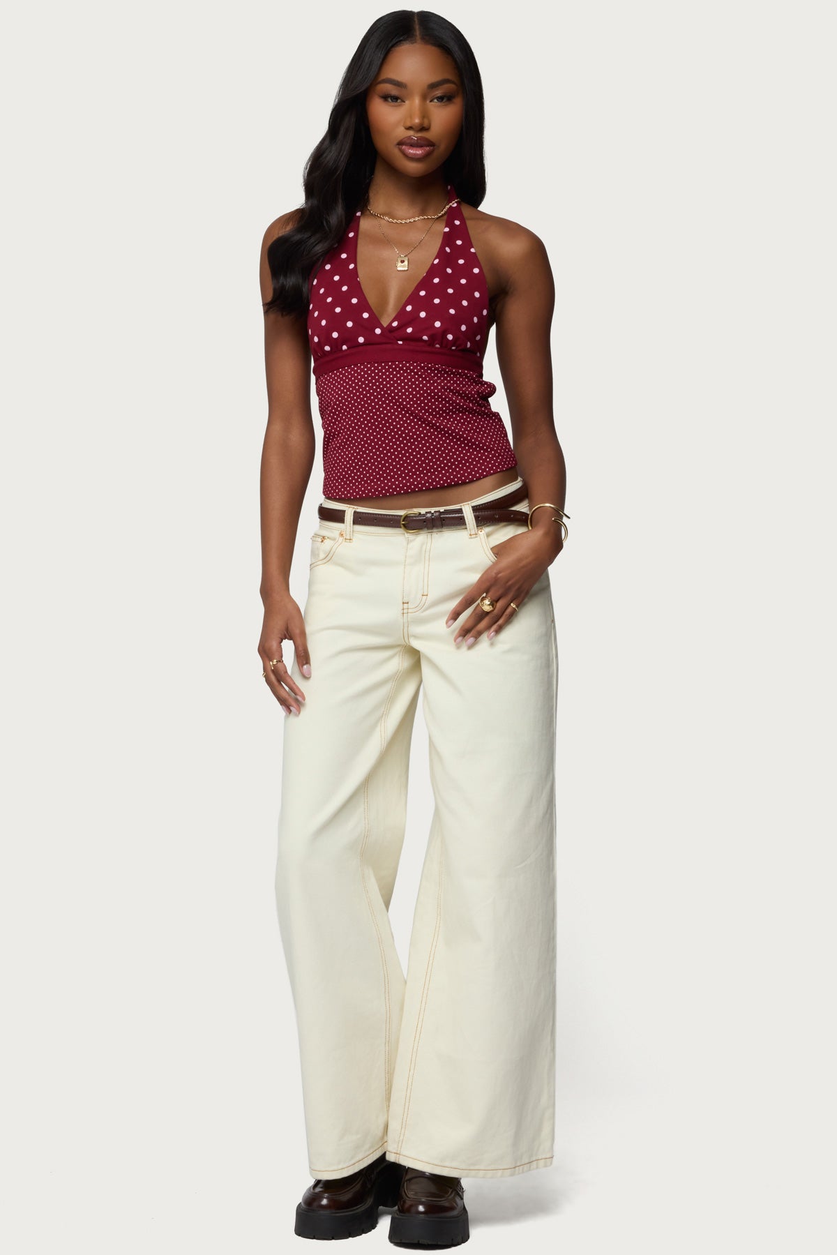 Ginny Mixed Polka Dot Halter Top - Image 5