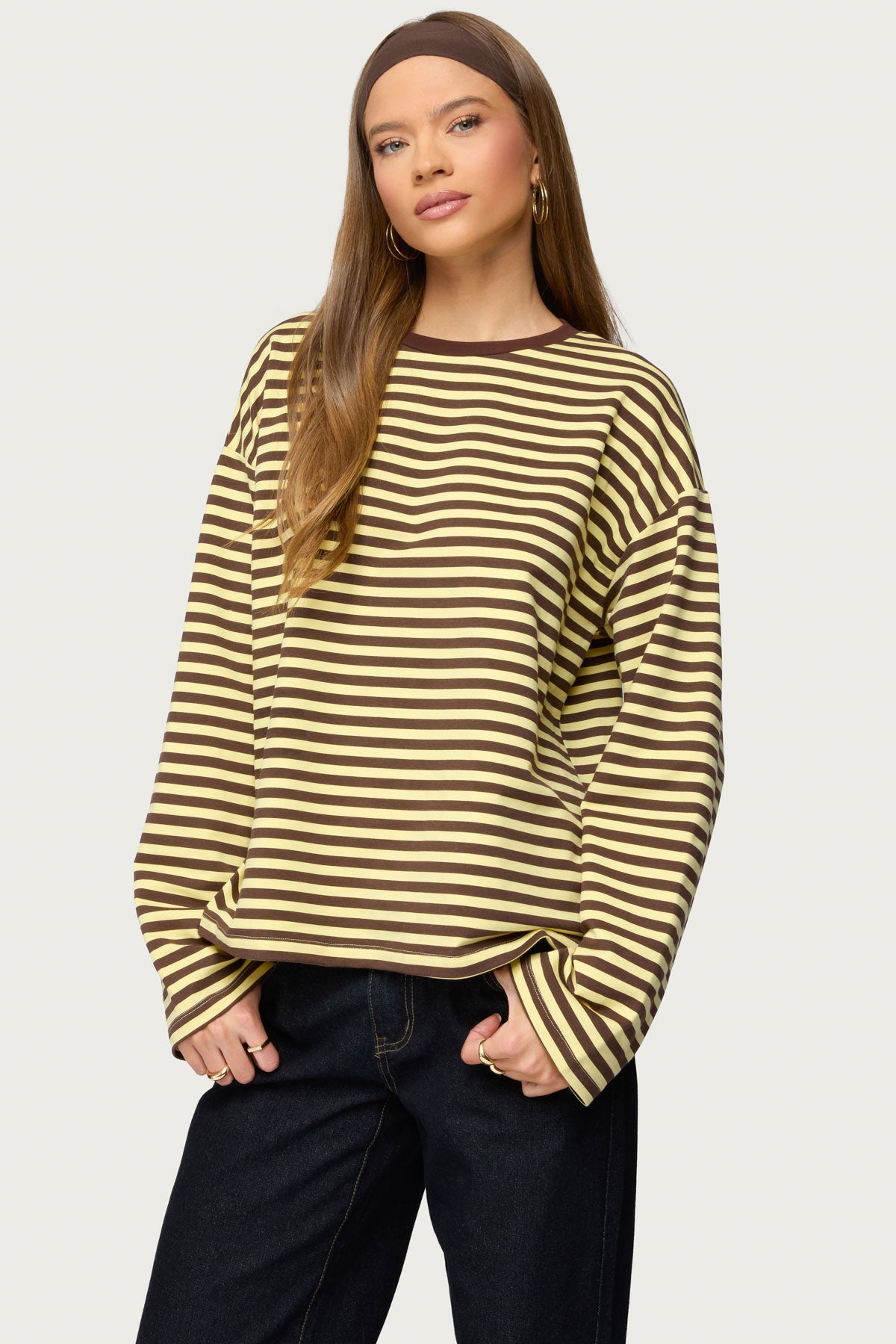 Jodie Oversized Striped Long Sleeve Top - Image 3