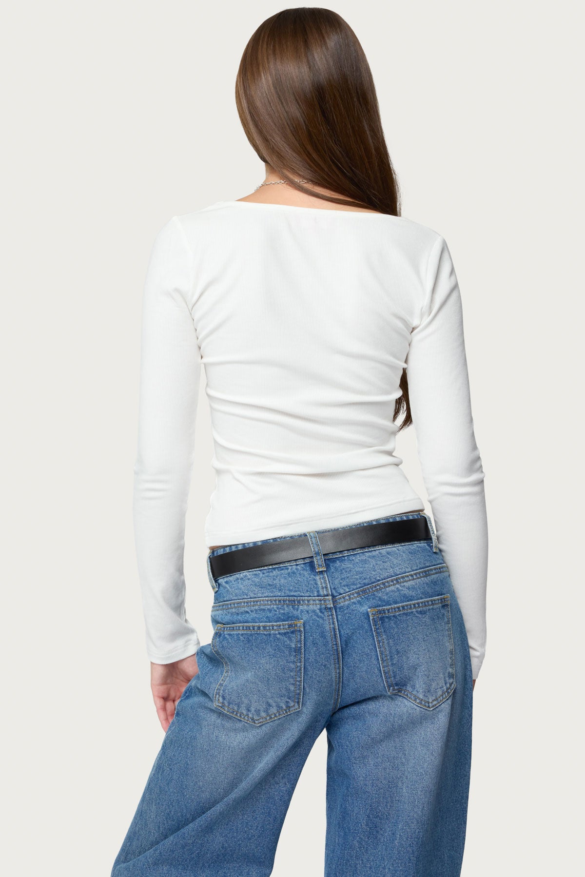 Zandra Square Neck Ribbed Top - Image 4