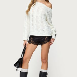 Reisa Lacey Satin Effect Shorts