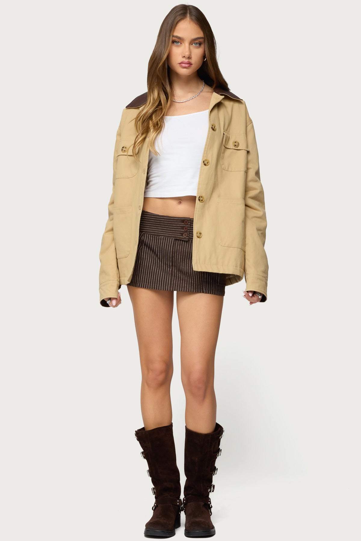 Lorna Pinstripe Mini Skort - Image 5