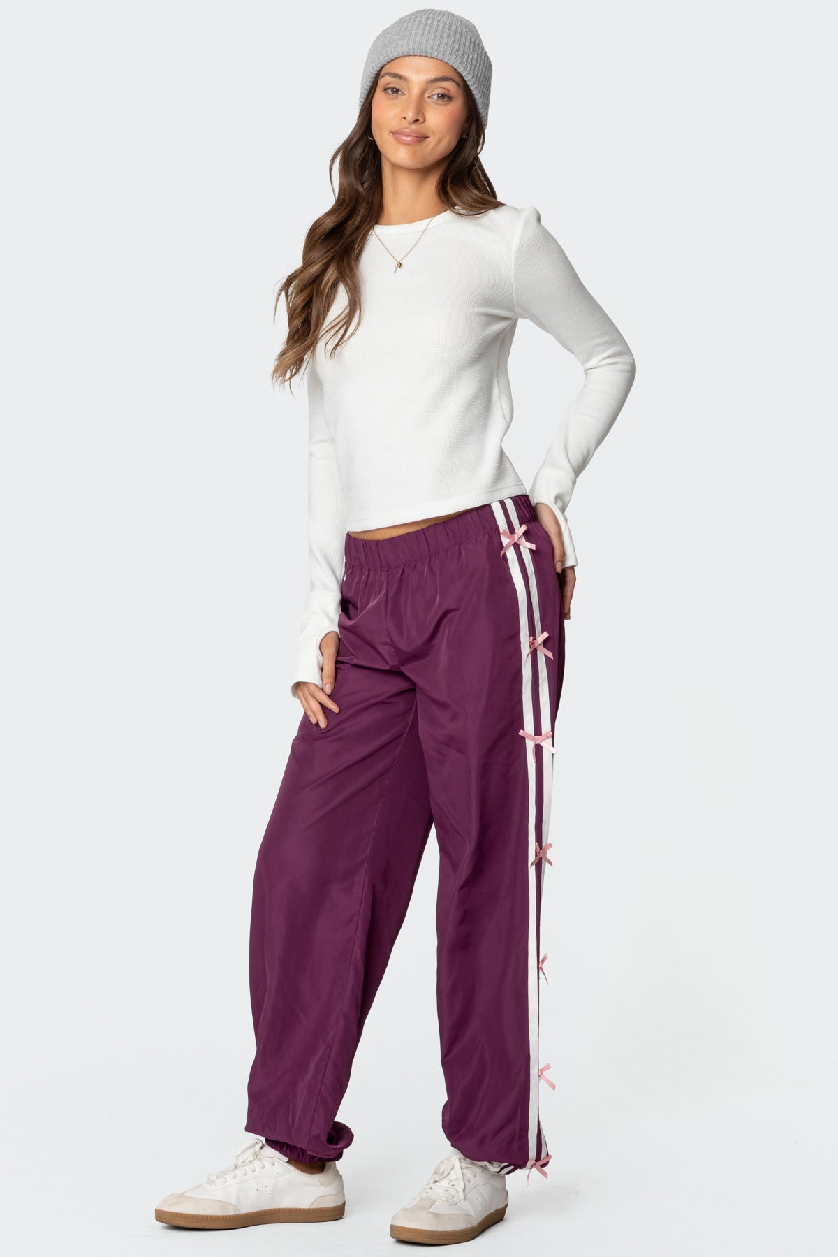 Bow Stripe Nylon Track Pants - Image 3