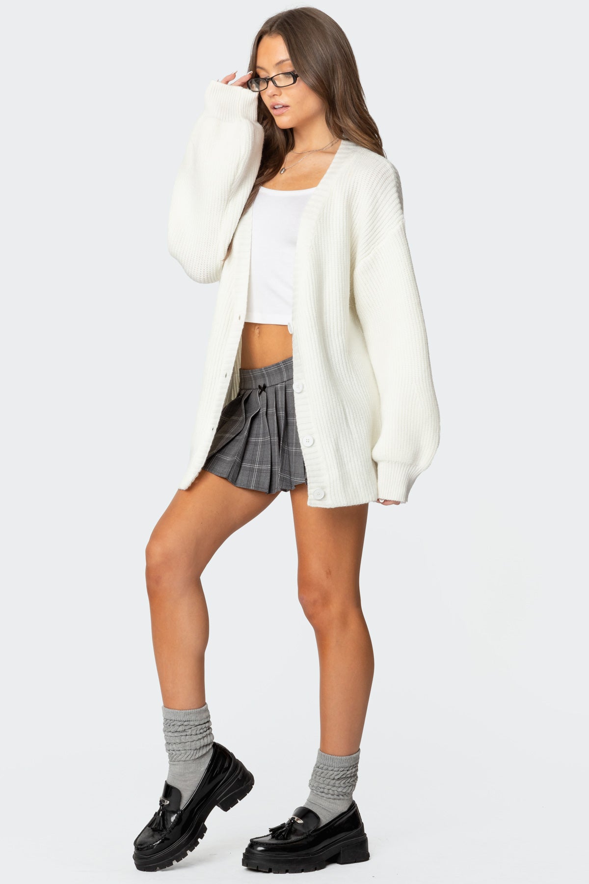 Mathilde Oversized V Neck Cardigan - Image 4