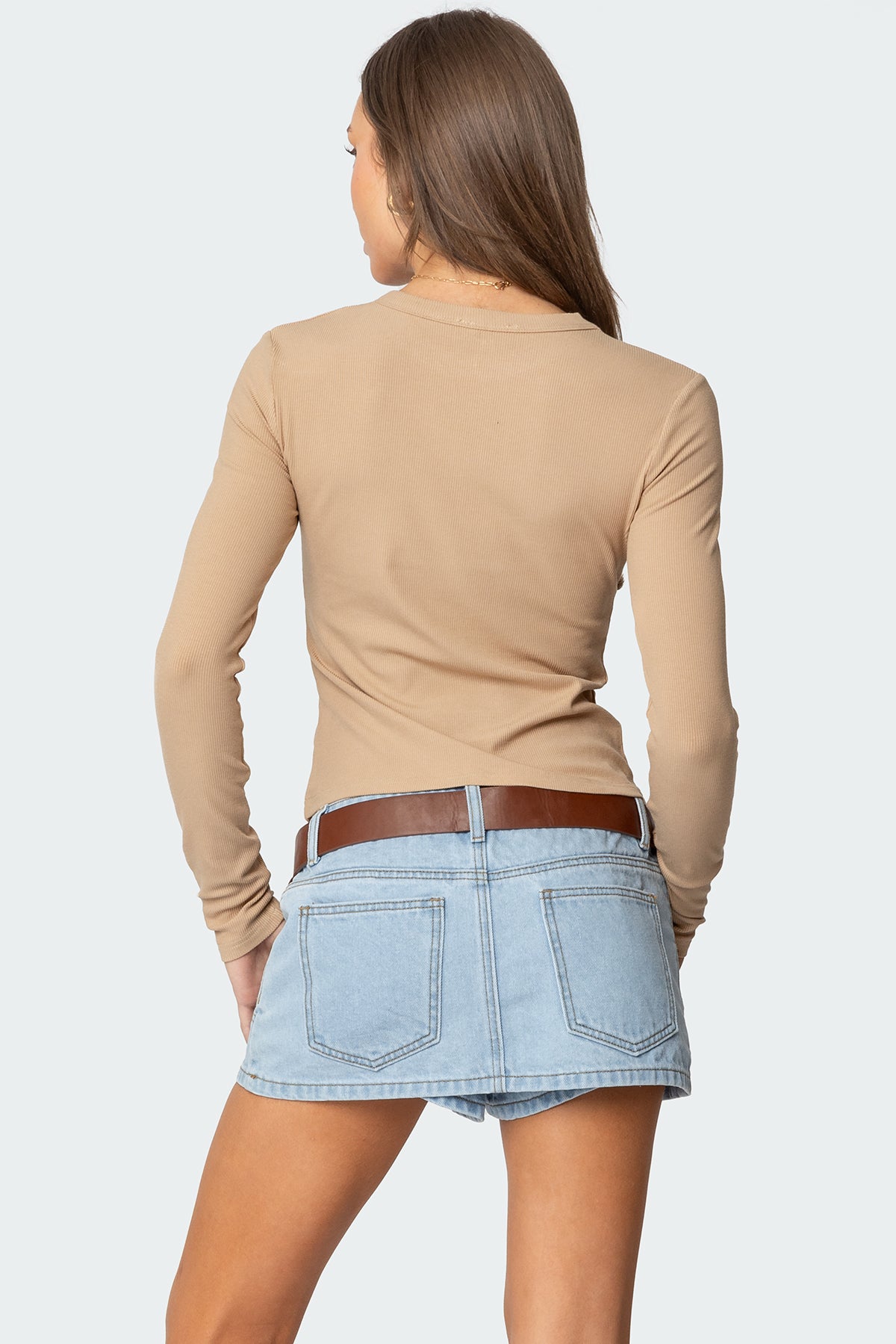 Nicky Ribbed Long Sleeve T Shirt - Image 4