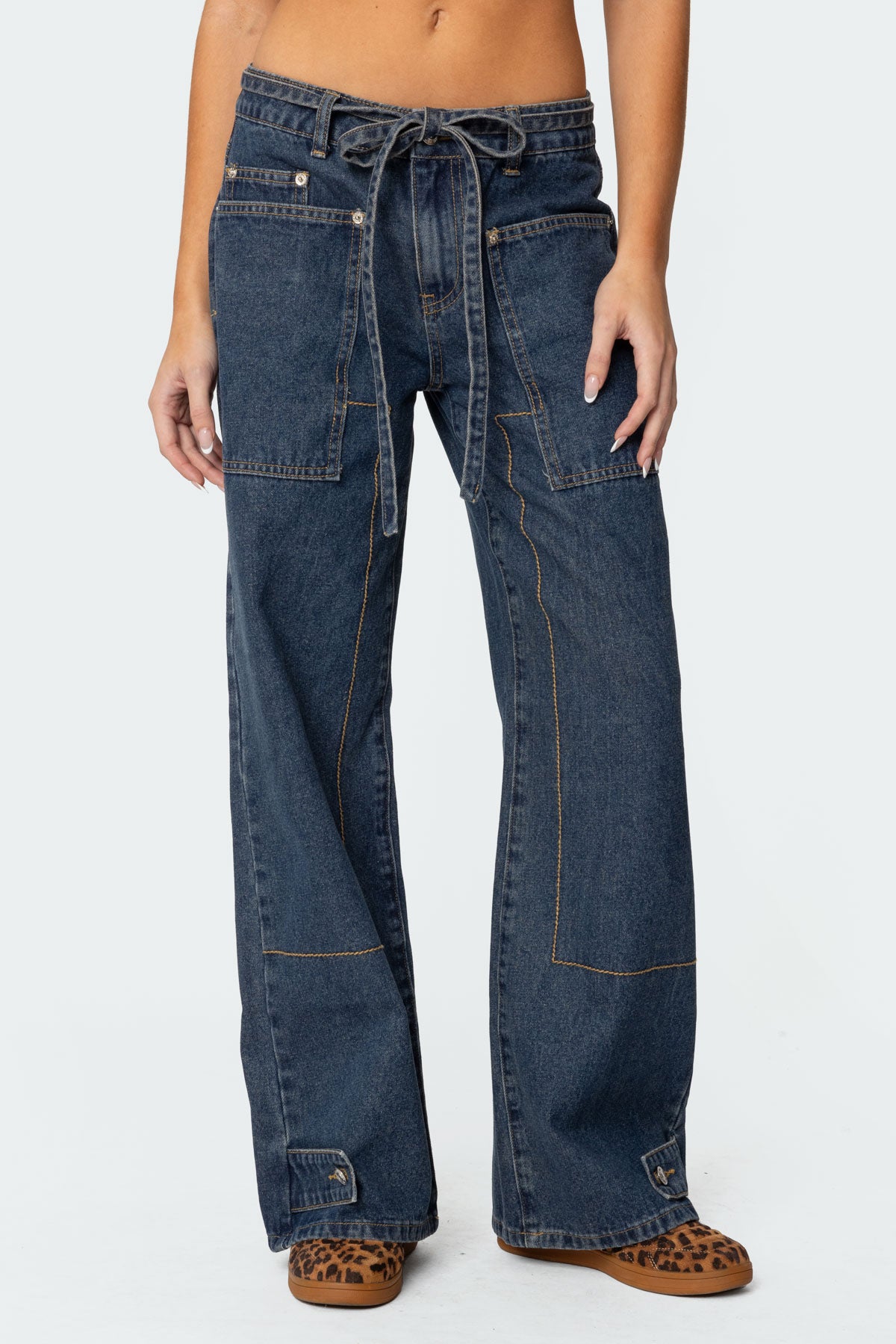 Funky Stitch Low Rise Jeans - Image 2