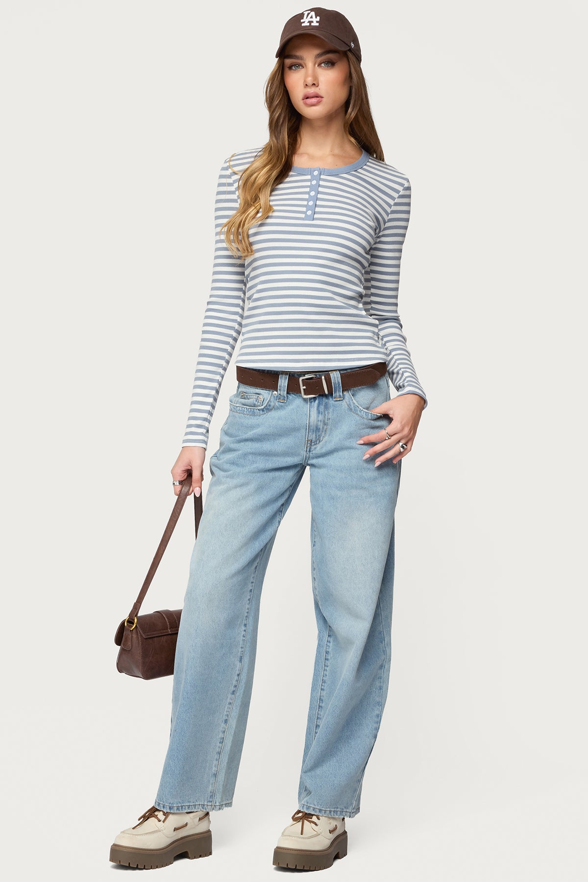 Roma Striped Henley Top - Image 2