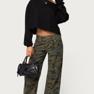 Quincy Studded Low Rise Baggy Jeans