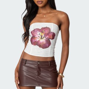 Wild Blossom Lace Up Mesh Corset