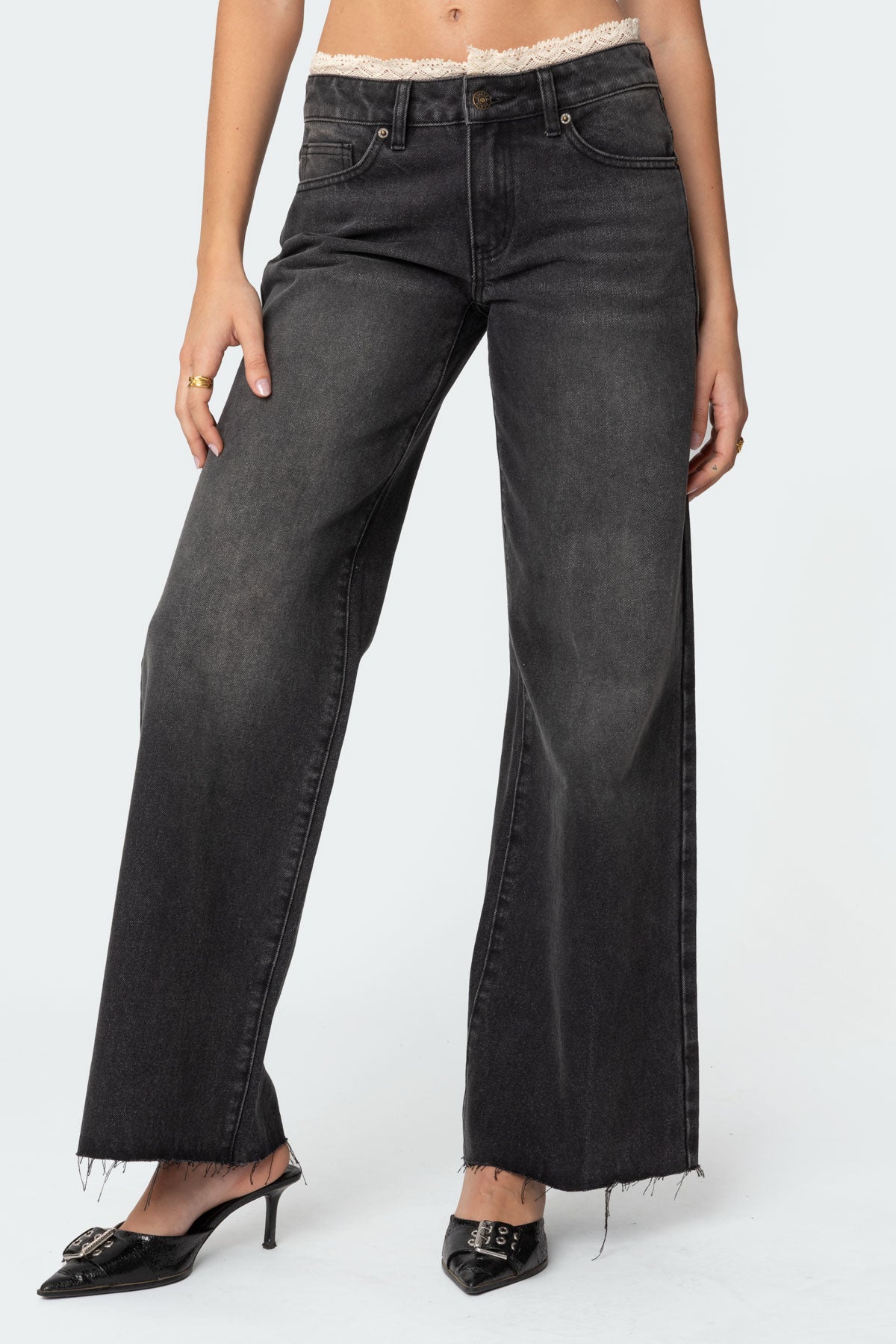 Karlie Lace Trim Jeans - Image 2