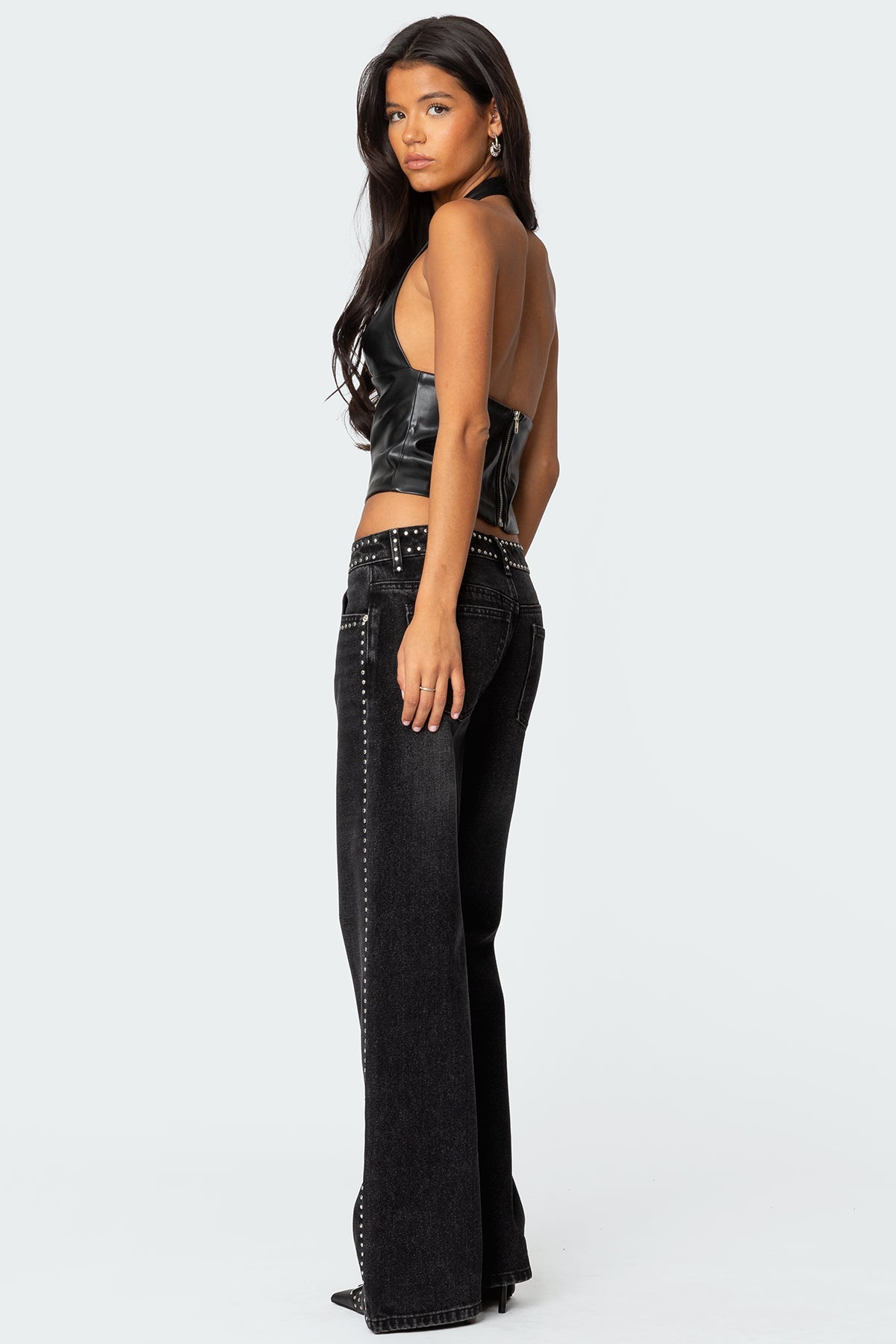 Tana Faux Leather Halter Top - Image 2