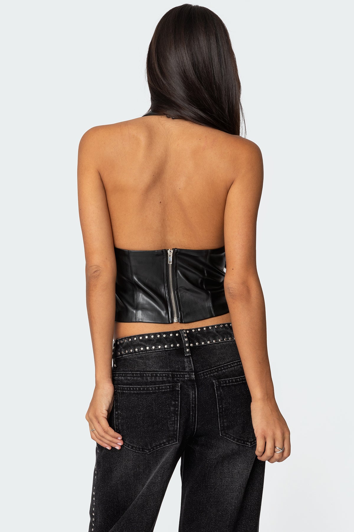Tana Faux Leather Halter Top - Image 4