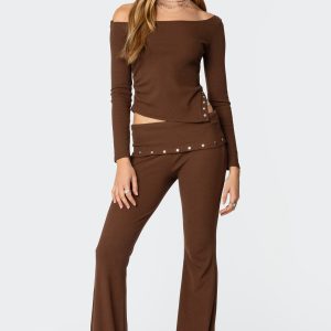 Aries Studded Fold Over Leggings