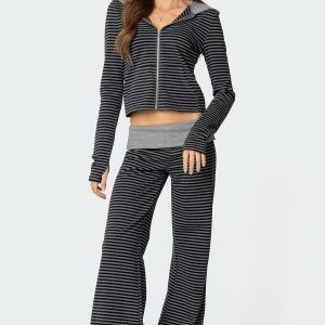 Meggy Striped Fold Over Pants