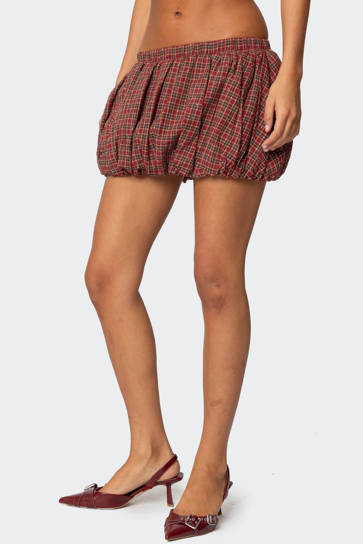 Marlene Plaid Bubble Mini Skirt - Image 4