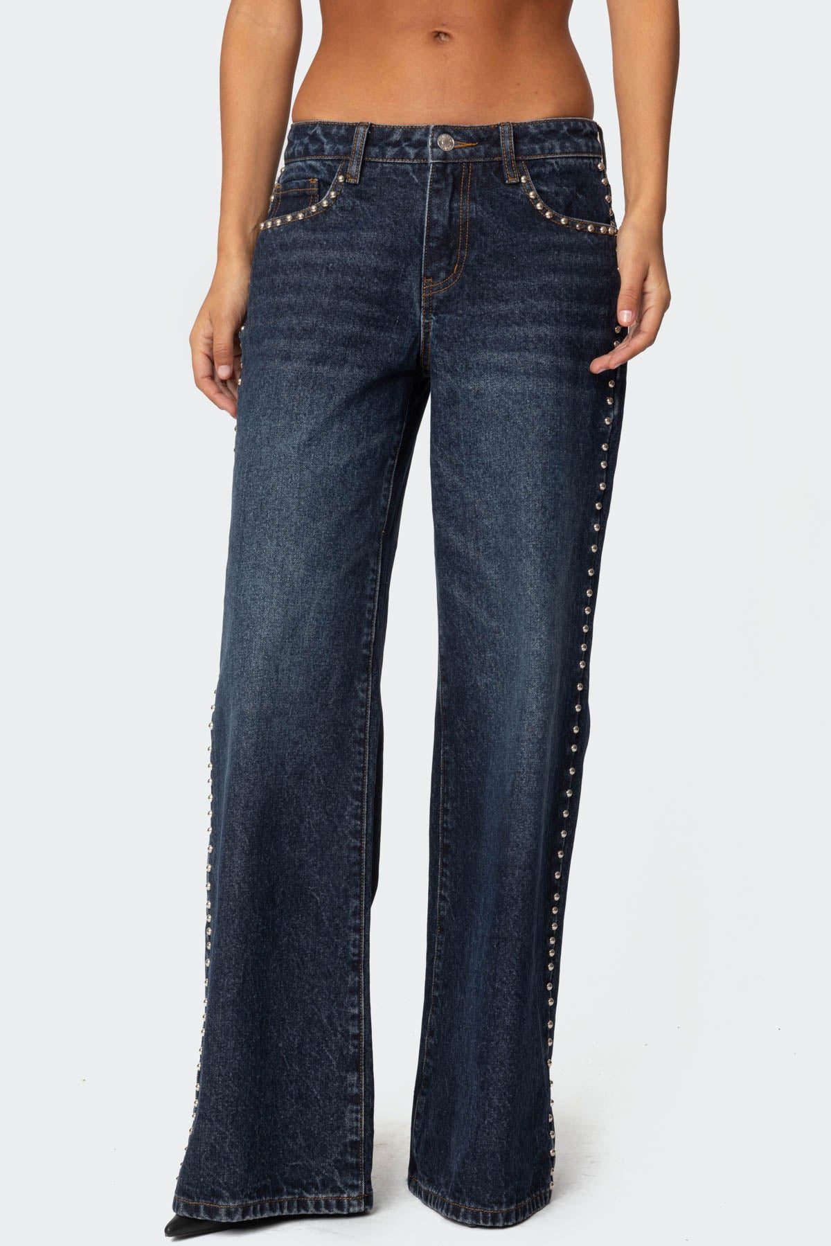Stassie Studded Low Rise Jeans - Image 4