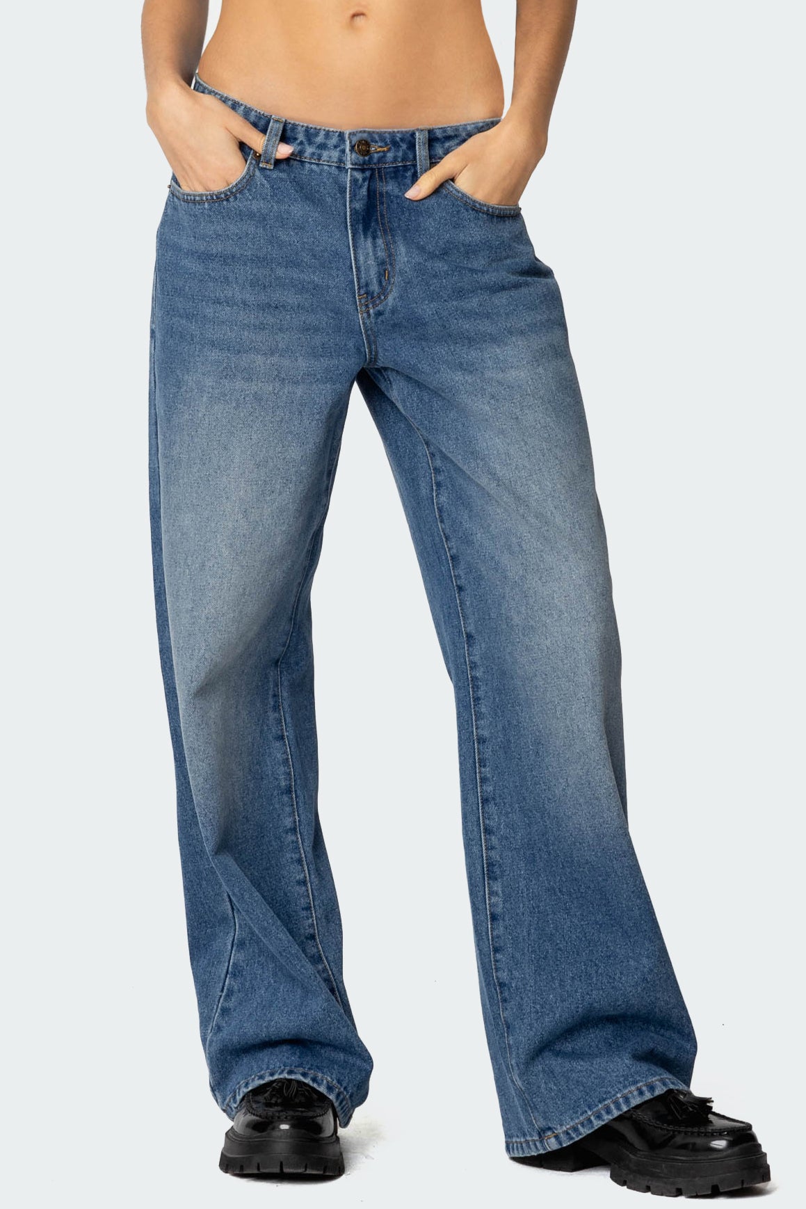 Nyc Washed Low Rise Jeans - Image 4