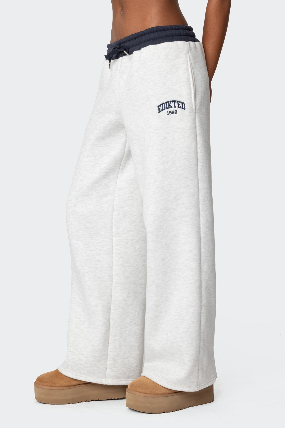 Edikted Contrast Embroidered Sweatpants - Image 4