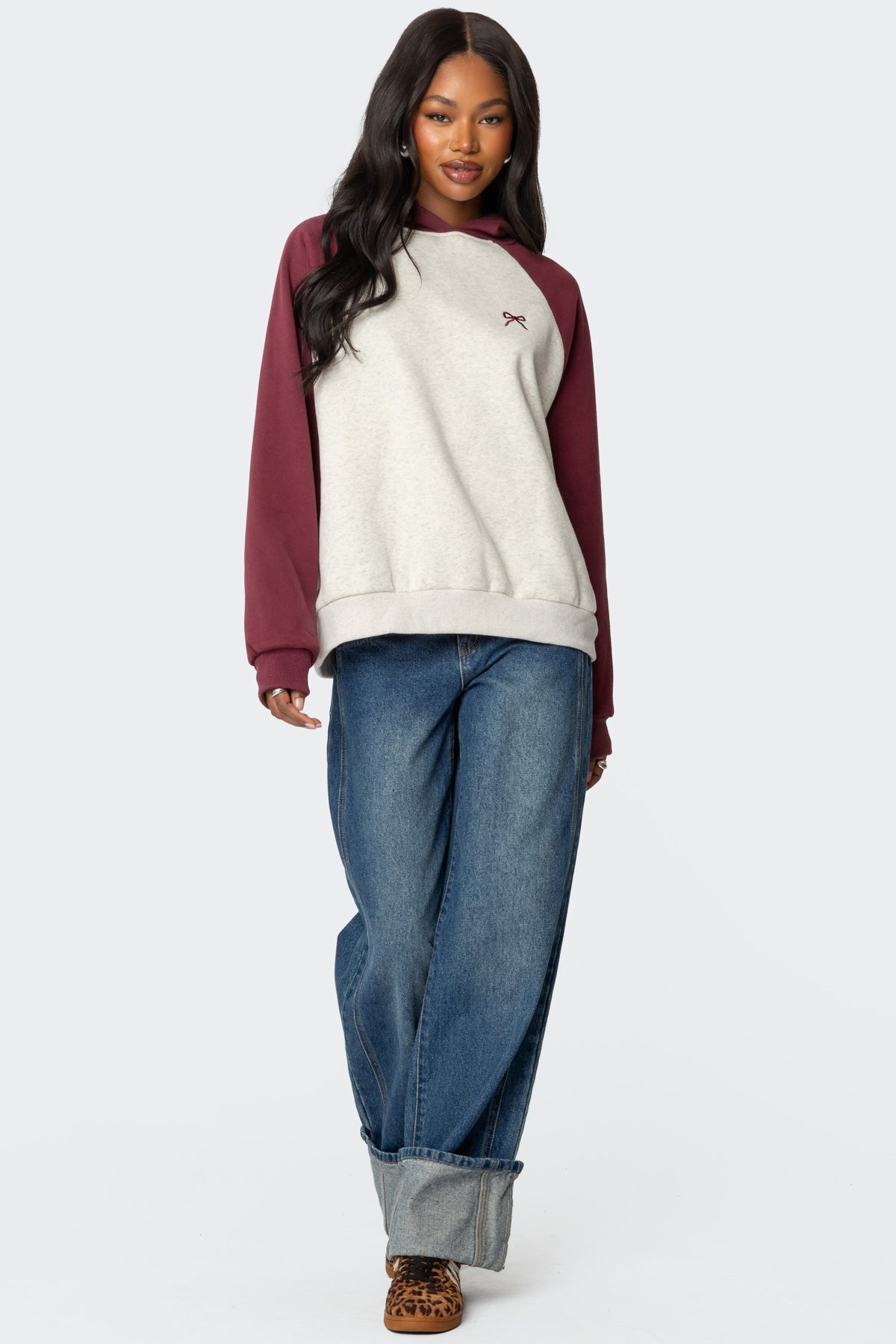 Raglan Bow Oversized Hoodie - Image 2
