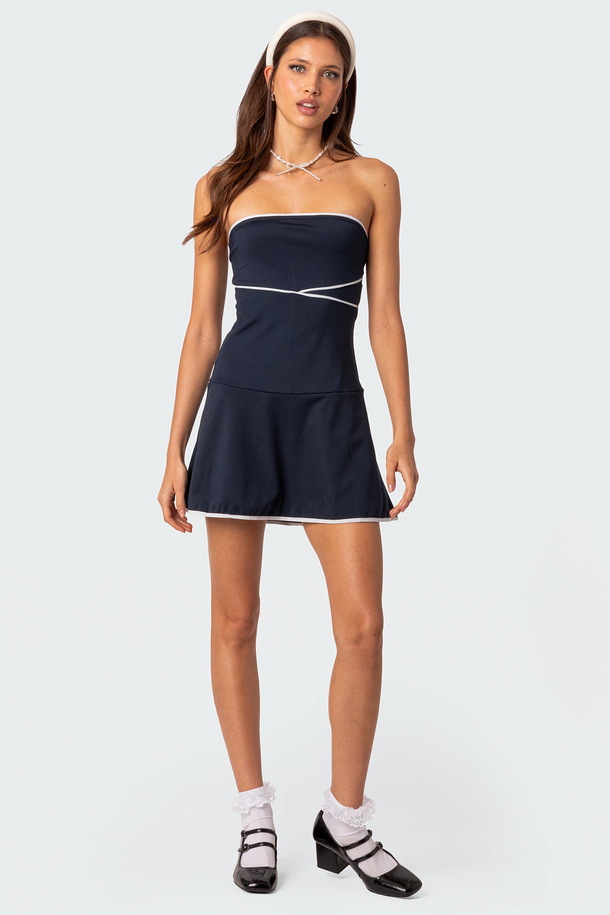 Freya Contrast Mini Dress - Image 5