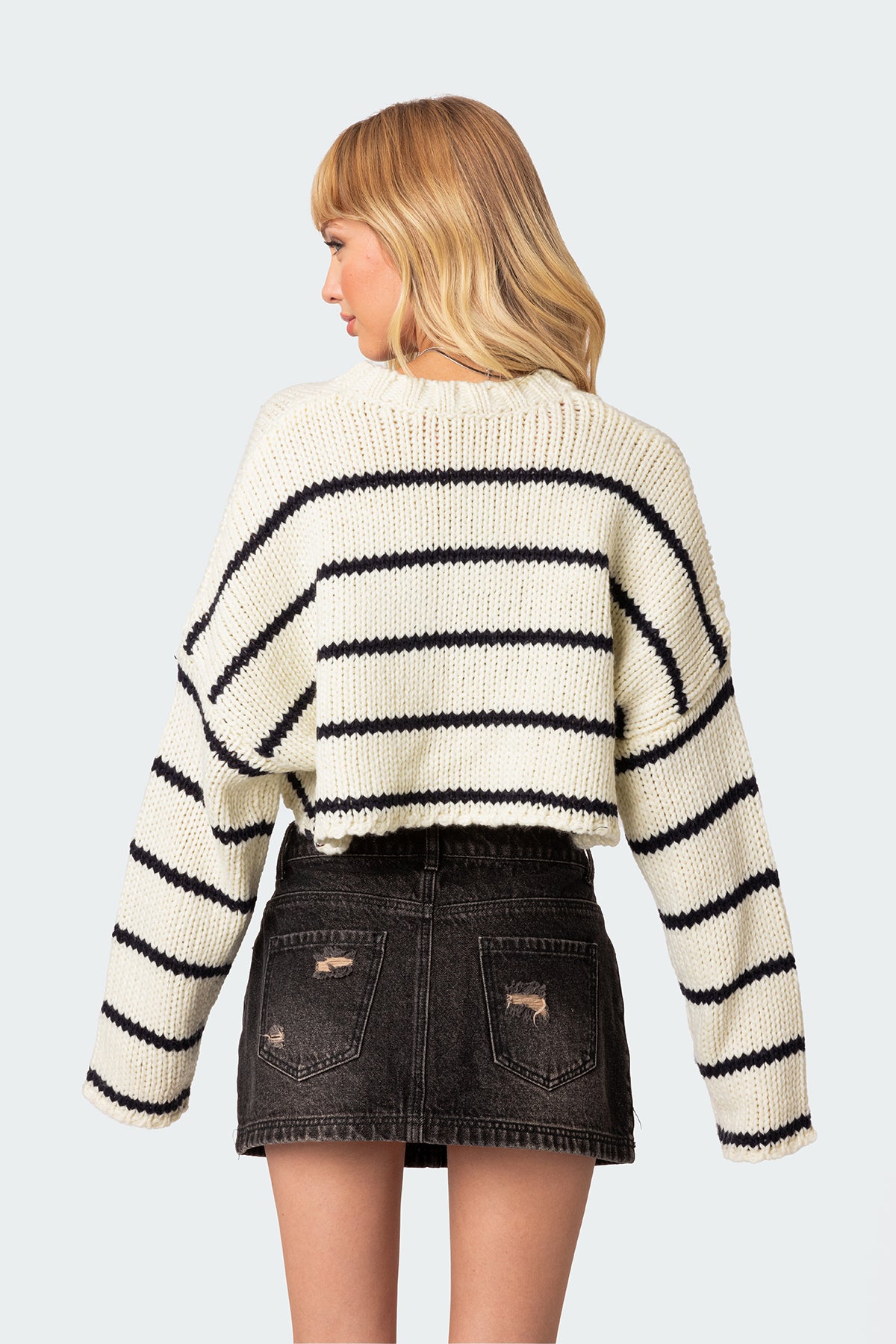 Sister Striped Cropped Sweater - Image 4