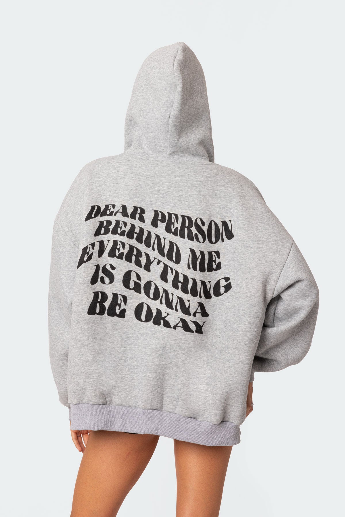 Everything'S Ok Zip Up Oversized Hoodie - Image 3