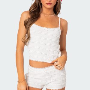Lucy Ruffled Lace Tank Top