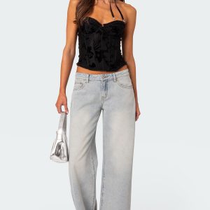 Released Hem Low Rise Jeans