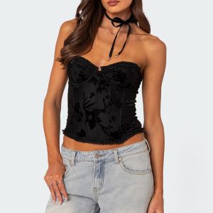 Marnie Velvet Embroidered Corset