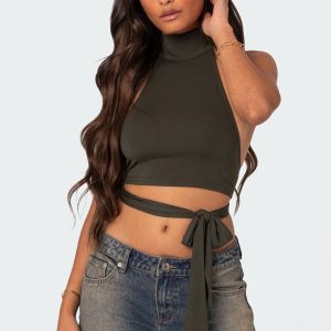 Hamlin Wrap Tie Crop Top