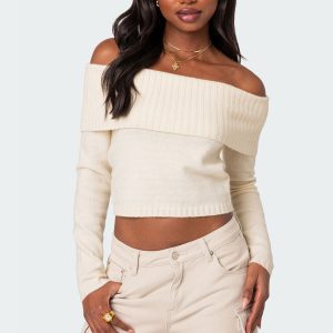 Tamara Fold Over Knit Top
