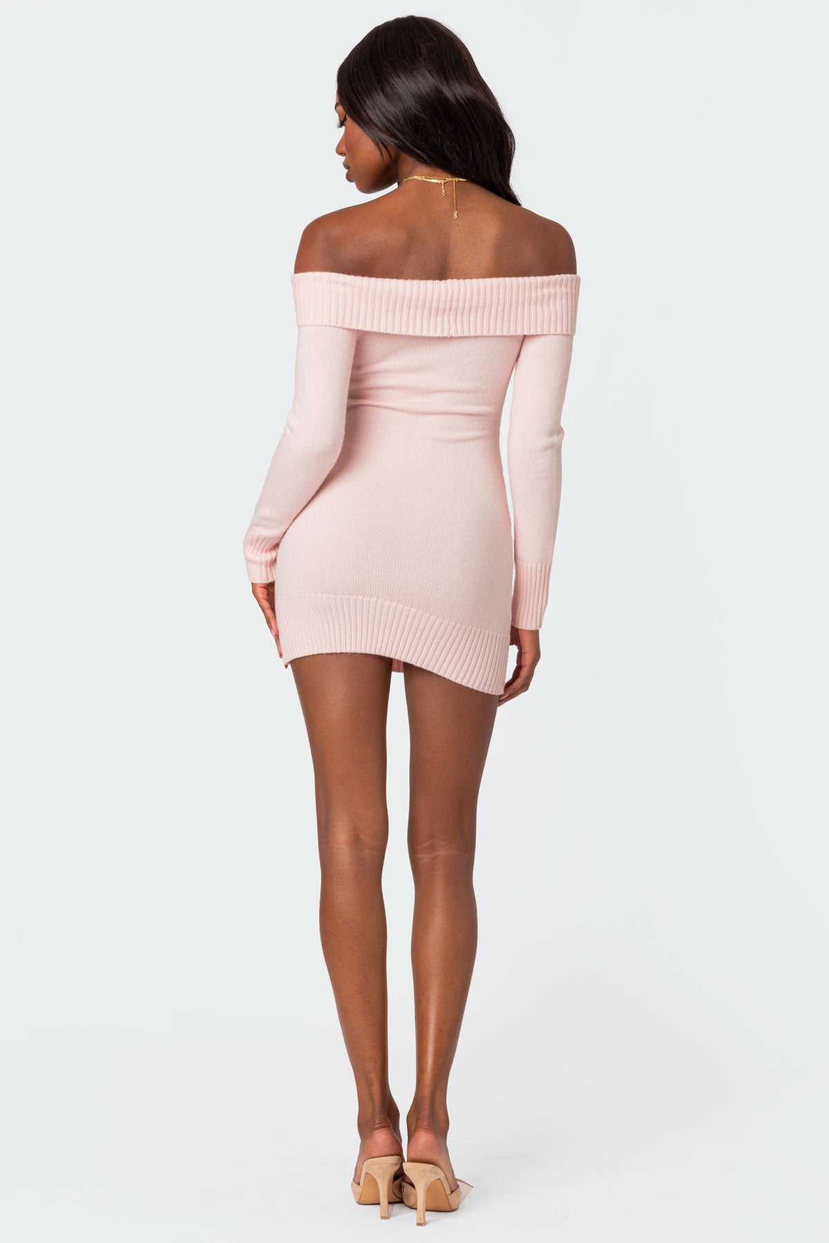 Criss Cross Knit Mini Dress - Image 5