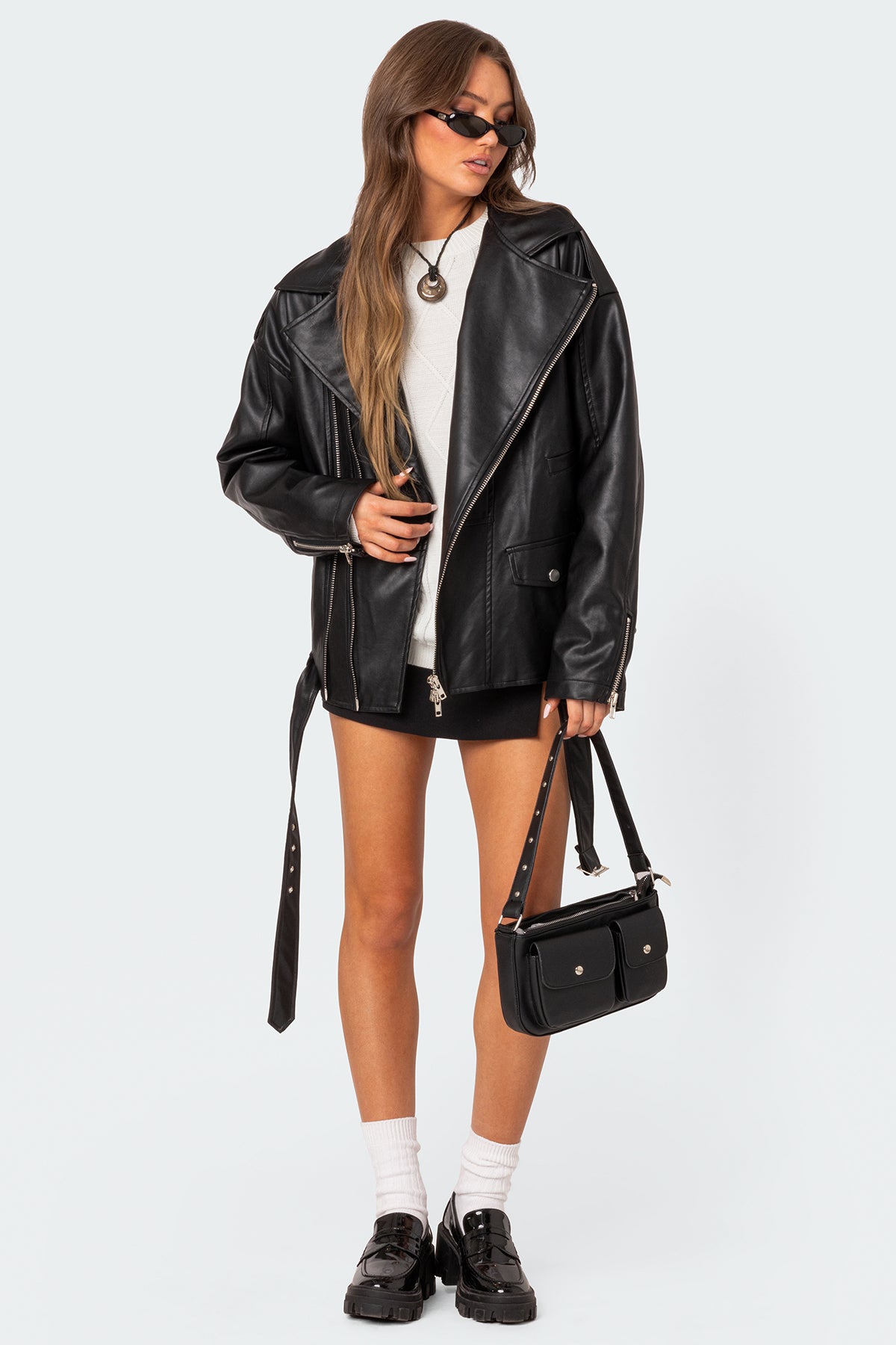 Wrenley Oversized Faux Leather Jacket - Image 2