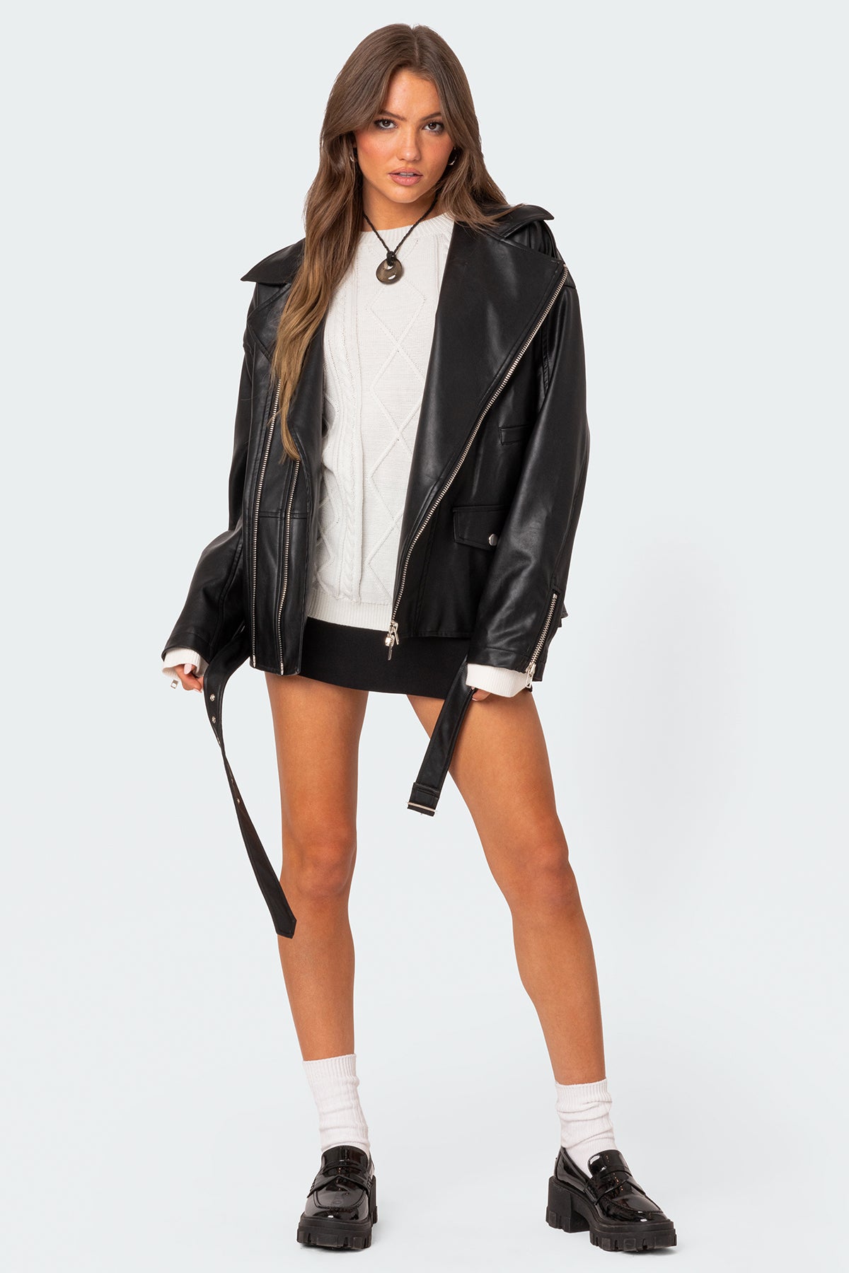 Wrenley Oversized Faux Leather Jacket - Image 5